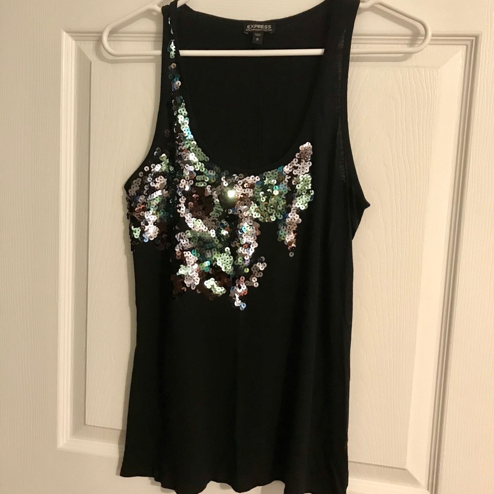 Express Dreamweight Cotton Tank with Sequins